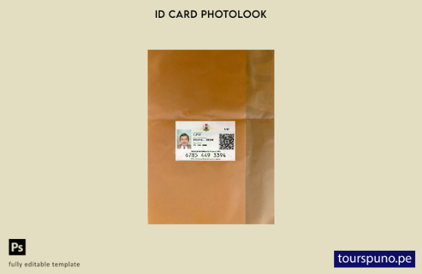 listo para imprimir plantilla frontal de aspecto fotográfico de tarjeta de id 26